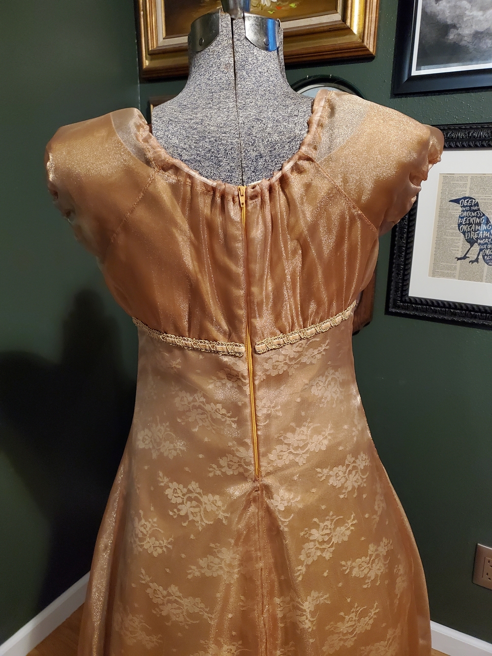 Bridgerton Regency Empire Waist Handmade Ball Gown - Picture 4 of 8